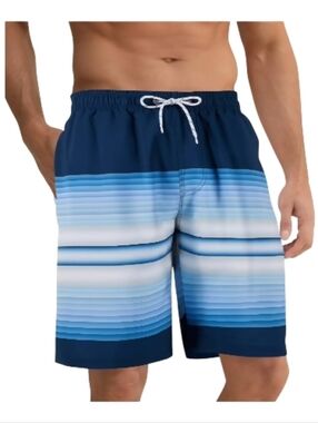 APTRO. Men's Blue Gradient Stripe Swim Trunks. Size 4X. NWT.
